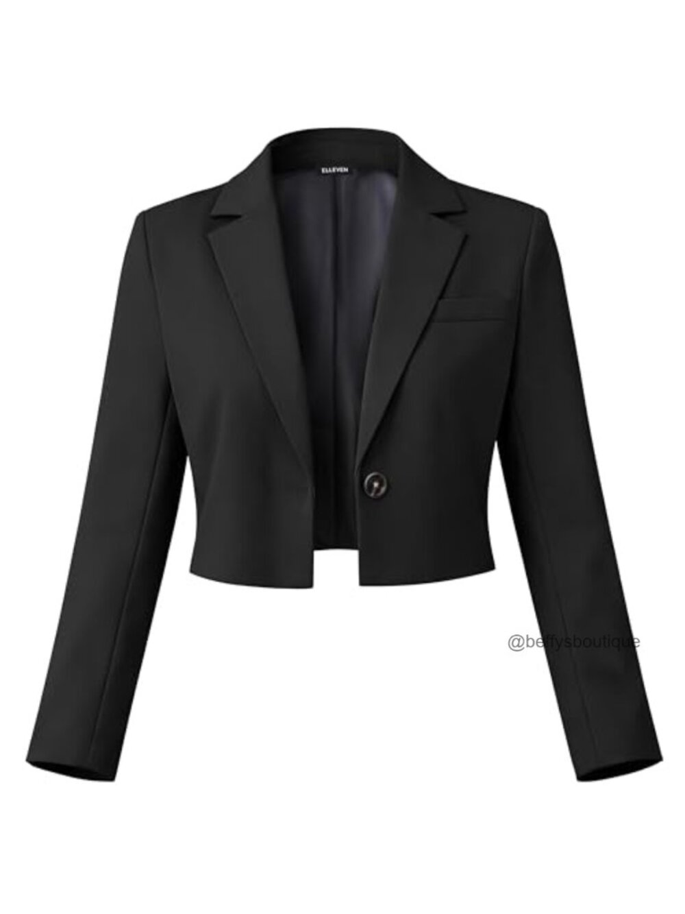 Womens Cropped Blazer Business Casual Jacket Polyester Spandex Slim Fit